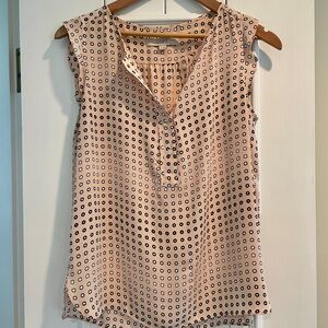 Polka Dot Sleeveless Top - Cream and Black